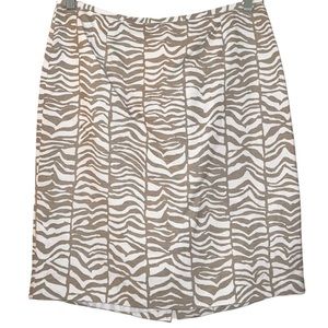 Calvin Klein | Printed Linen Pencil Skirt